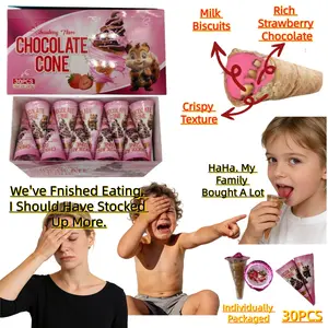 Strawberry Wafer Tube Cookies (Milk Chocolate Flavor), 8.4 oz, Mini Wafer Bars, 30 Count, Individually Wrapped; Crispy and crunchy with a rich, smooth taste that’s irresistible. Snack