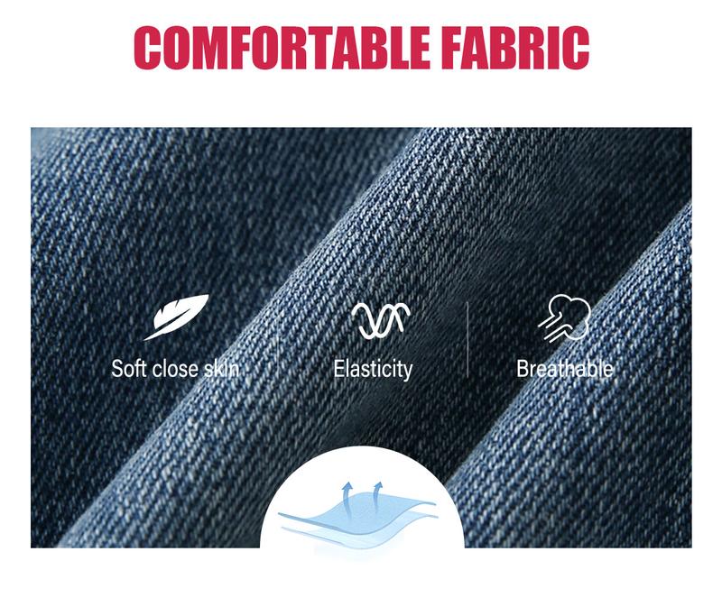 SHOWITTY Women's Wide-Leg High Waisted Straight Leg Jeans with Pockets – Stretchy Denim Pants