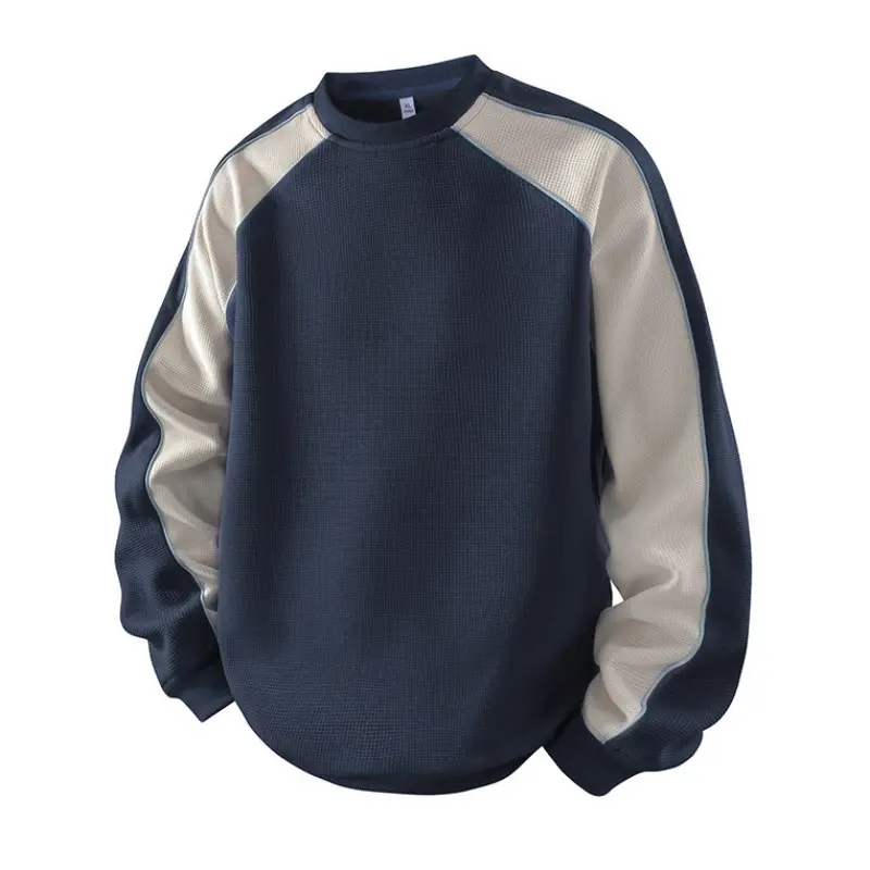 Spring new loose sports top, color-block sweatshirt, casual base layer shirt, trendy brand crewneck sweatshirt, patchwork loose long-sleeve sweatshirt with a segmented design, comfortable fabric for everyday wear #fathersdaygift,summerwins,father'sdaygift