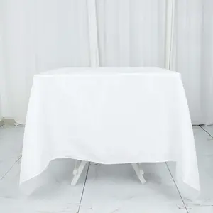 Premium Polyester Square Tablecloth 70"x70" White - Wrinkle-Resistant 220GSM Table Cover for Stylish Event Decor