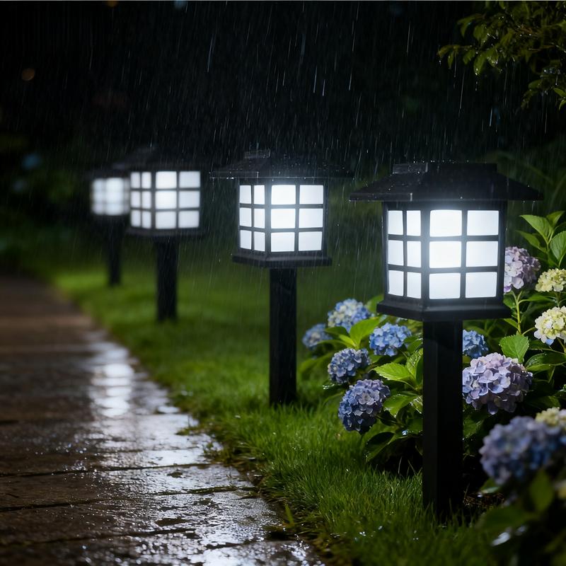 24-Piece Set of Imperial-Style White Light Garden Lights Solar-Powered Outdoor Security Lights Waterproof Christmas Decorative Lights Ideal for Home Gardens and Autumn Festival Party Decorations