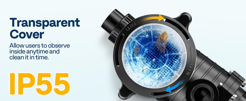 VIVOHOME 2.0HP 6800GPH Dual Voltage Pool Pump, Self-Priming Energy Saving, 1.5" & 2" & 1.25"-1.5" Connectors w/Strainer Basket for In/Above Ground Pools VIVOHOME 2.0HP 6800GPH Dual Voltage Pool Pump, Self-Priming Energy Saving, 1.5" & 2" & 1.25"-1.5" Connectors w/Strainer Basket for In/Above Ground Pools