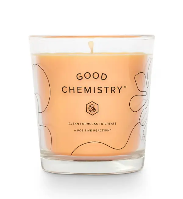 Orange Flower + Power Reusable Glass Candle