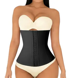 Women's Underbust Latex Sport Girdle Waist Trainer Cincher Corset Hourglass Body Shaper Plus Size Shapewear 3 Hooks Fajas Compression Garment Womenswear Tummy Control Underwear Girdle