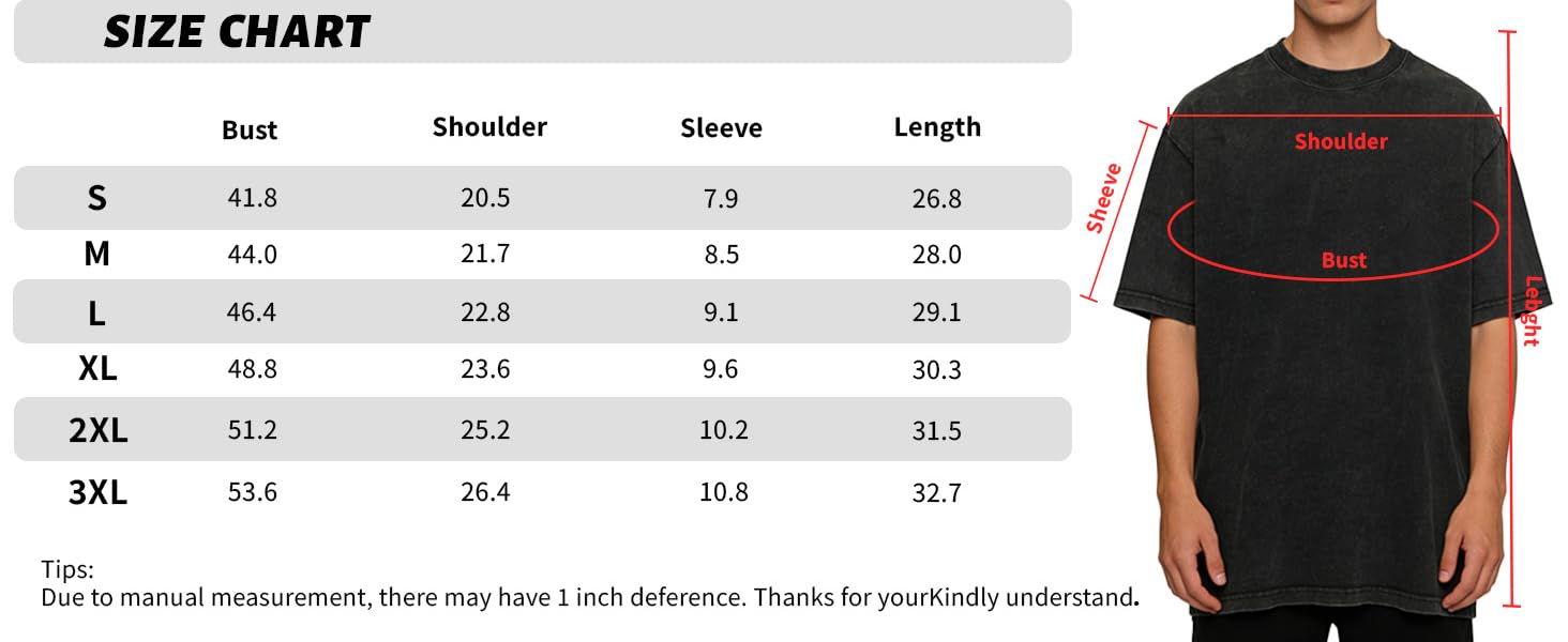 Men’s 4 Pack Oversized Gym T Shirts 100% Cotton Heavyweight Vintage Acid Wash Workout Baggy Tees