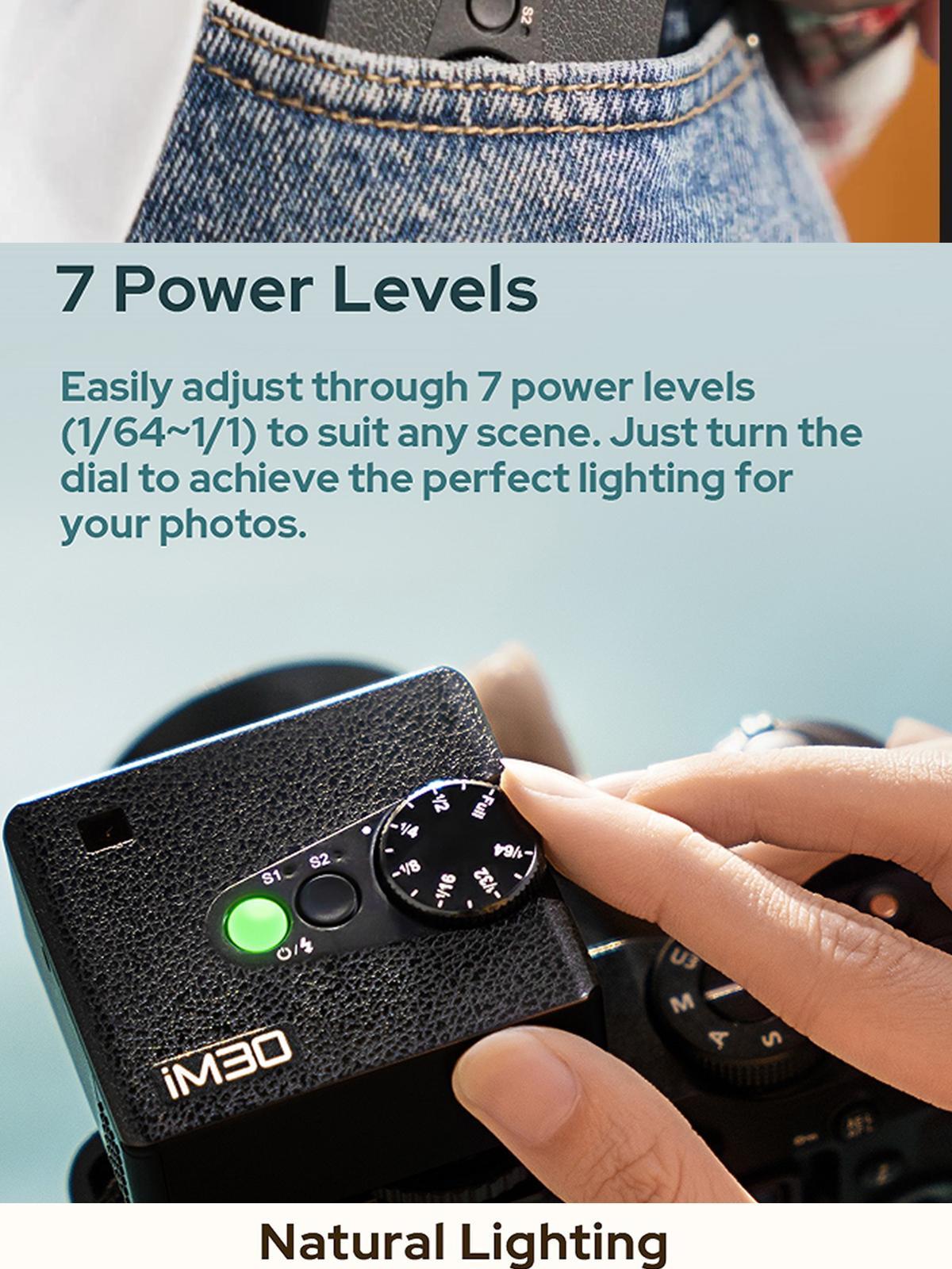 Godox Flash iM30 iFlash Camera Flash GN15 7:1/64 to Full Flash Power Steps,3.6s Recycle Time,CCT 6500K±200K with S1/S2 Optical Trigger for Canon Sony Nikon Fujifilm Fuji Olympus Panasonic Etc Cameras