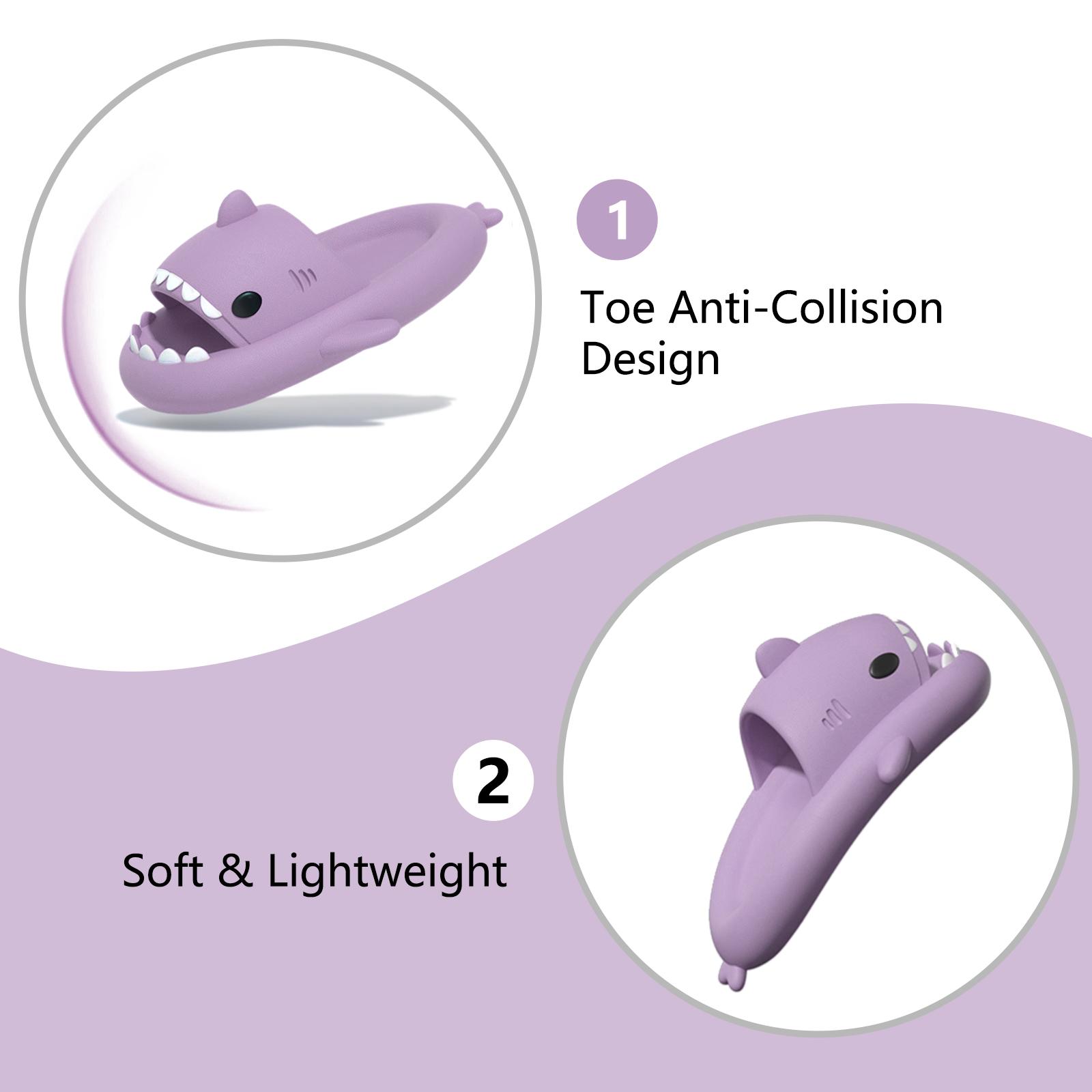 Shark Slides for Women and Men, Cute Shark Slippers Adult Youth Cloudy Summer Soft Lightweight Anti-Slip Thick Sole Beach House Cloud Cushioned Shower Slide Sandals Indoor Outdoor