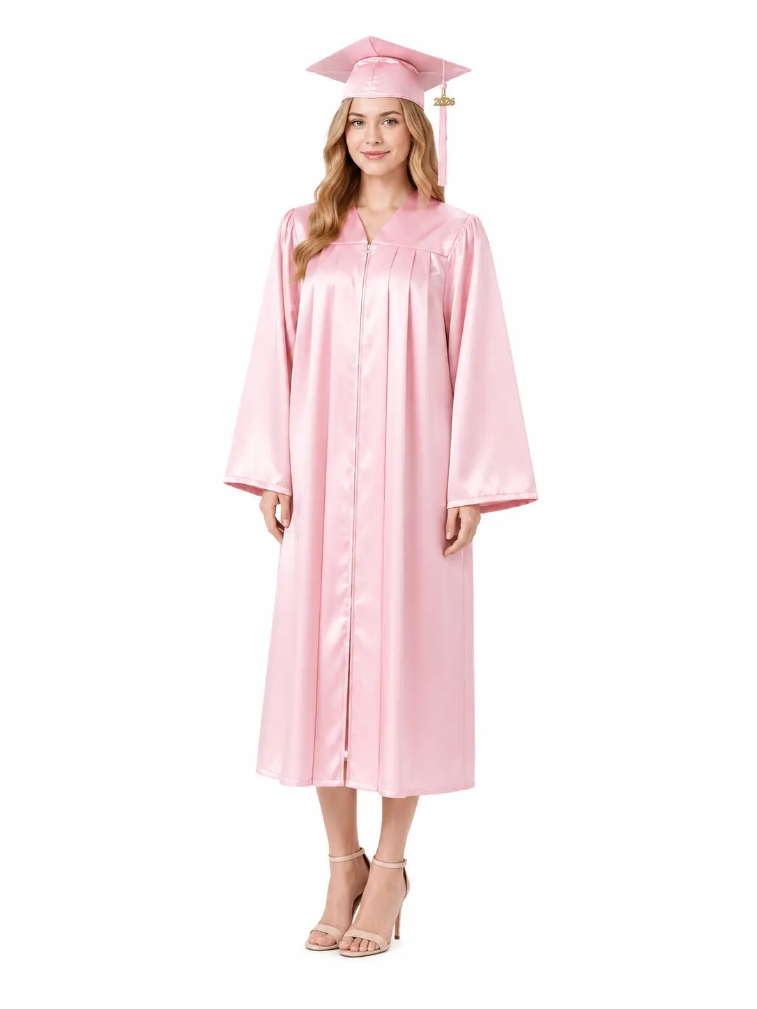 Shiny Graduation Cap and Gown Tassel Set 2026+2027 for High School and Bachelor