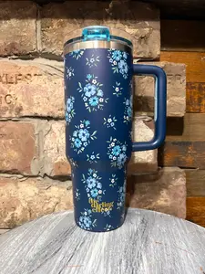 Darling Effect 40oz Lifestyle Flip Straw Tumbler Endless Daydream Navy Drinkware  Portable