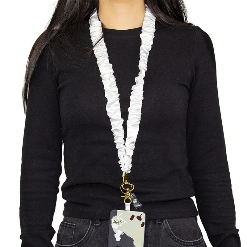 Elastic Hairband Lanyard Keychain for Women Hands-Free ID Key Holder Necklace Stretchy Lightweight Design Cute Practical Accessory for Teachers Office School Travel Daily Use Gift Giving