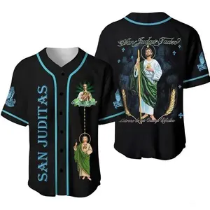 Full Print San Juditas Baseball Jersey Jersey, Print San Judas Tadeo Mexico Baseball Jersey, Sport Jersey for Men and Women, Baseball Jersey Style