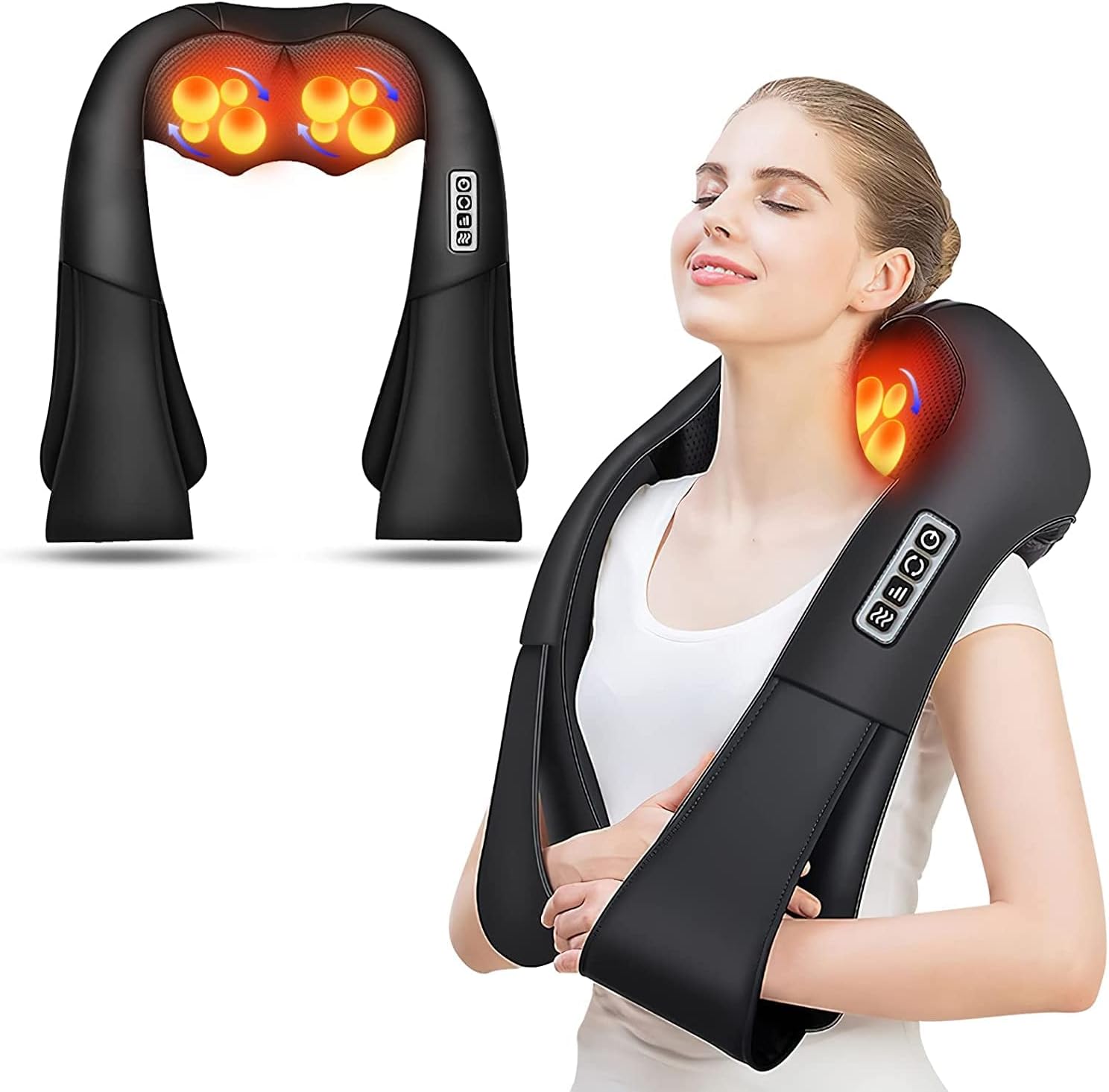 AERLANG Shiatsu Back and Neck Massager, Back Massager Deep Tissue Kneading Neck and Shoulder Massage with Heat, Electric Massage Pillow Fathers Day Gift Ideas from Daughter Son(NOT Cordless) AERLANG Shiatsu Back and Neck Massager, Back Massager Deep Tissue Kneading Neck and Shoulder Massage with Heat, Electric Massage Pillow Fathers Day Gift Ideas from Daughter Son(NOT Cordless)