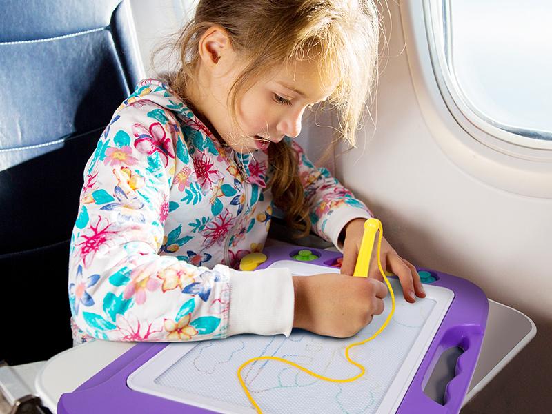 SGILE Large Magnetic Drawing Board - 16 x 13 Inches, Doodle Pad with 4 Magnetized Stamps, Non-BPA, Ergonomic Shape for Preschoolers Play