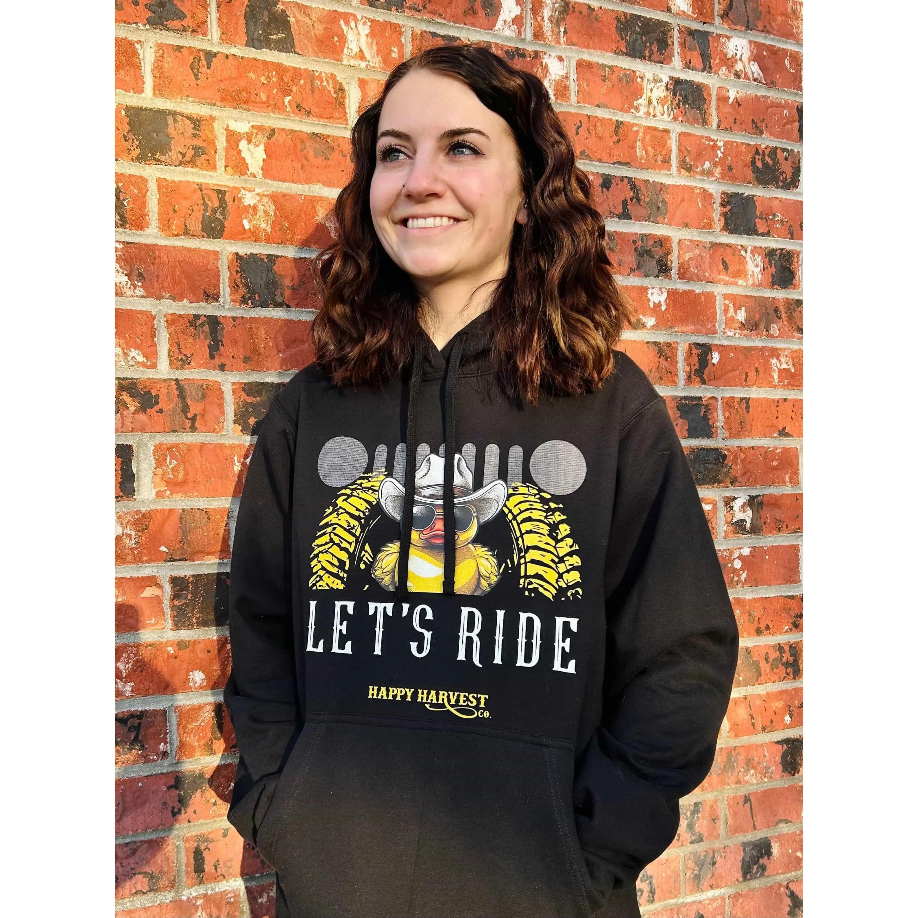 "Let's Ride" Jeep Duck Hoodie - Black Fleece