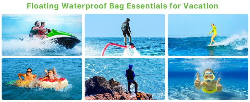 MYBAT PRO IPX8 Waterproof Transparent Protective Cellphone Pouch (Regular Size), Durable Smartphone Dry Bag with Detachable Lanyard, Universal Floating Waterproof Phone Case for Universal Phones - Black/Green