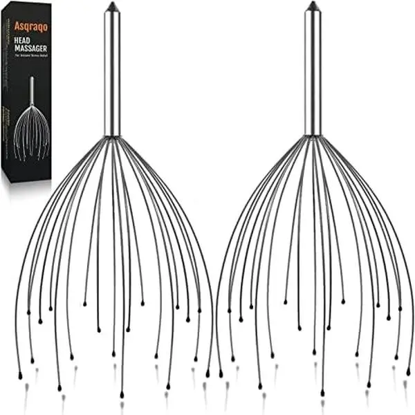 2 Pack Scalp Massagers, 20 Fingers Hand-held Massage Tingle, Head Massagers for Deep Relaxation, Stress Relief and Hair Stimulation