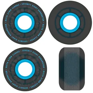 Ricta Skateboard Wheels 57mm Clouds 78A Transparent Black