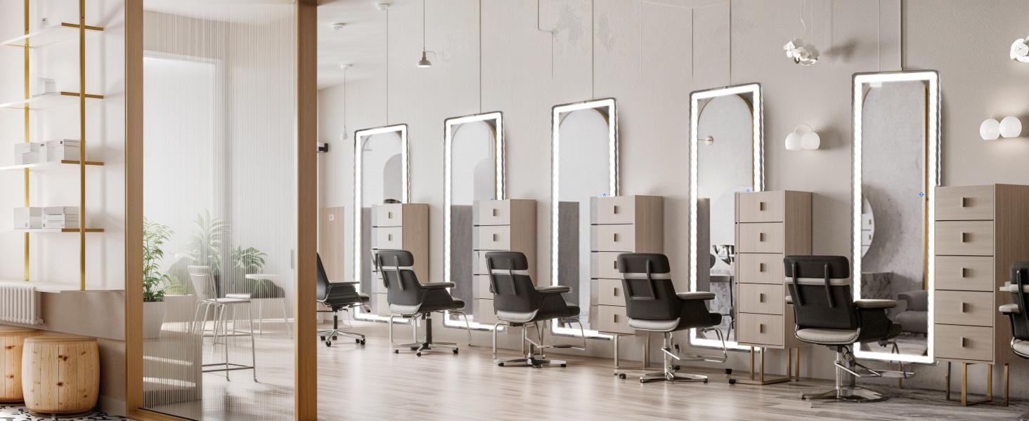 [LIVE] Full Length Mirror with LED Lights, 64"x21" Lighted Floor Standing Mirror Decor Durable Glass