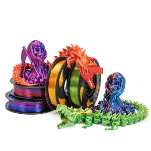 toksen3d Silk PLA 3D Printer Filament 250g, Shiny Dual Color Filament 1.75mm , Multi Color Change 3D Printing Filament for Most FDM 3D Printer, 3d printing pen filament
