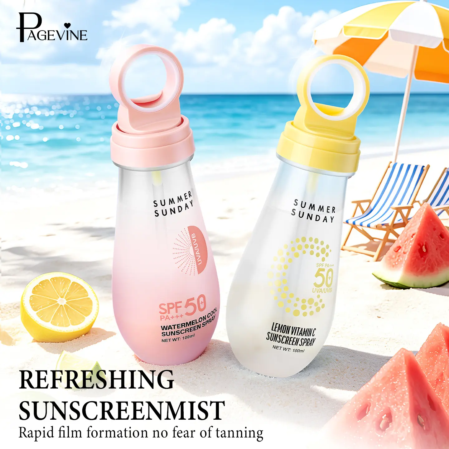 SPF50+ UV Protection Spray, Lightweight Sunscreen Mist for Travel, Beach & Hiking