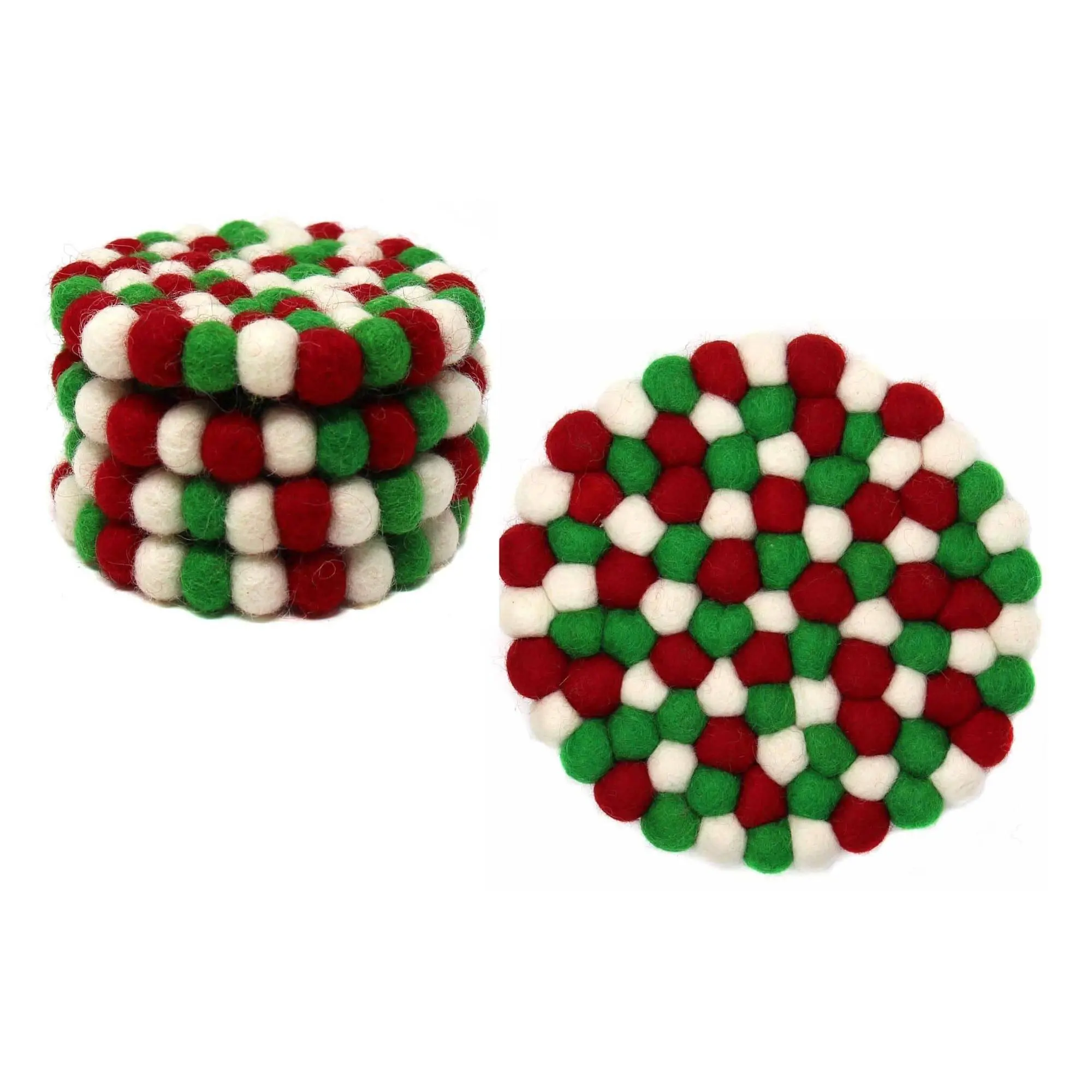 Global Crafts Christmas Felt Trivet & 4-piece Coasters Set