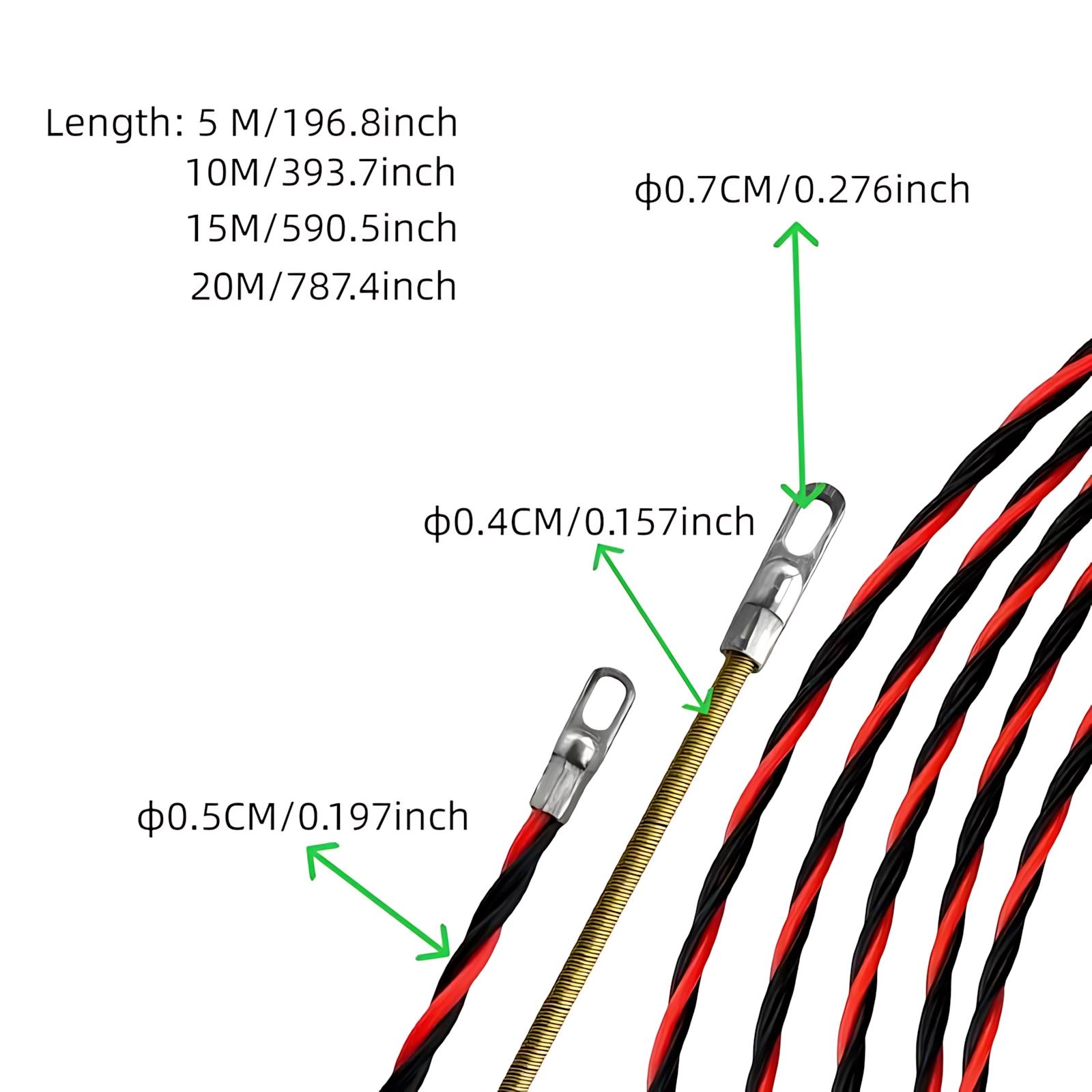 Flexible Wire Cable Pulling Kit, 1 Set Electrician Wire Fishing & Pulling Tool for Cable Installation, Smooth Bending for Various Pipe Types, Easy Use
