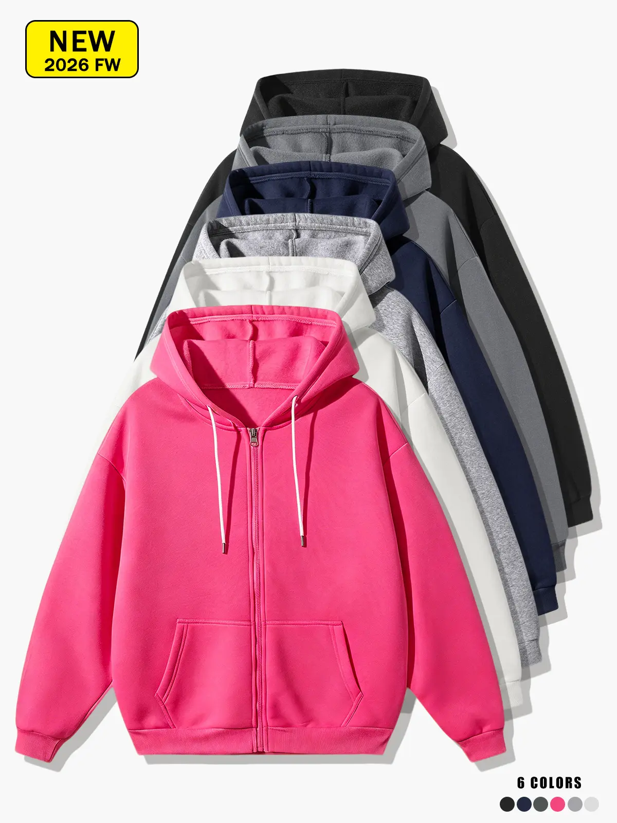 Men’s autumn/winter long-sleeve hooded knit sweatshirt, loose fit, breathable and comfortable, simple and versatile