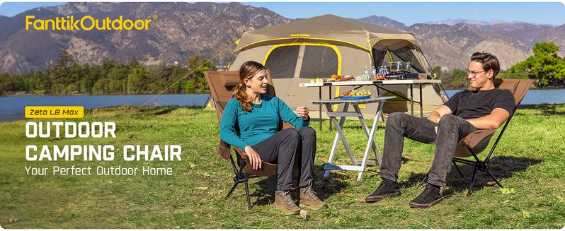 Fanttik Outdoor Zeta L8 Max Rocker Camping Chair, Multi-Angle Adjustable Camping Chair Supports 250 lbs, Portable & Lightweight, Comfort-Driven Design, High Strength Camping Chair