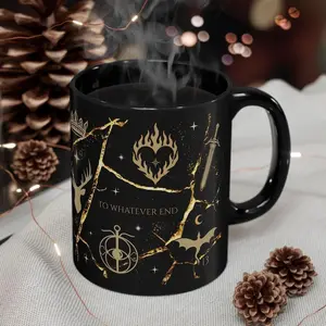 ToG Fireheart Mug, Bookish Coffee Cup, Aelin Galathynius, Throne of Glass Merch, Fantasy Book Lover Gift, The Thirteen Mug, To Whatever End