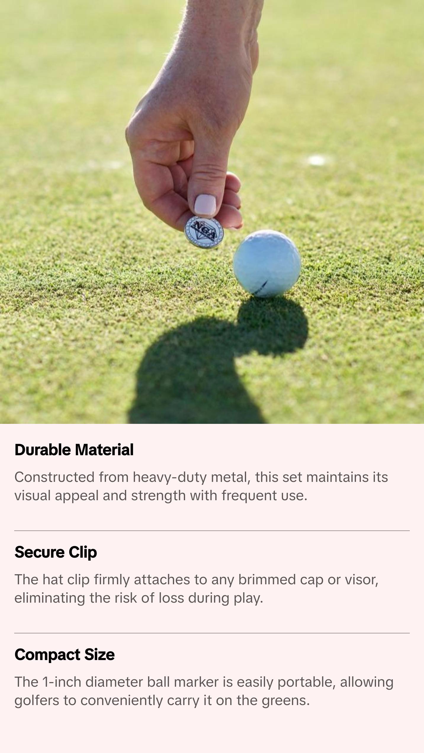 No Girls Allowed Frosted Crystal Diamond Ball Marker & Hat Clip Set - Durable 1-Inch Marker & Secure Clip for Golfers