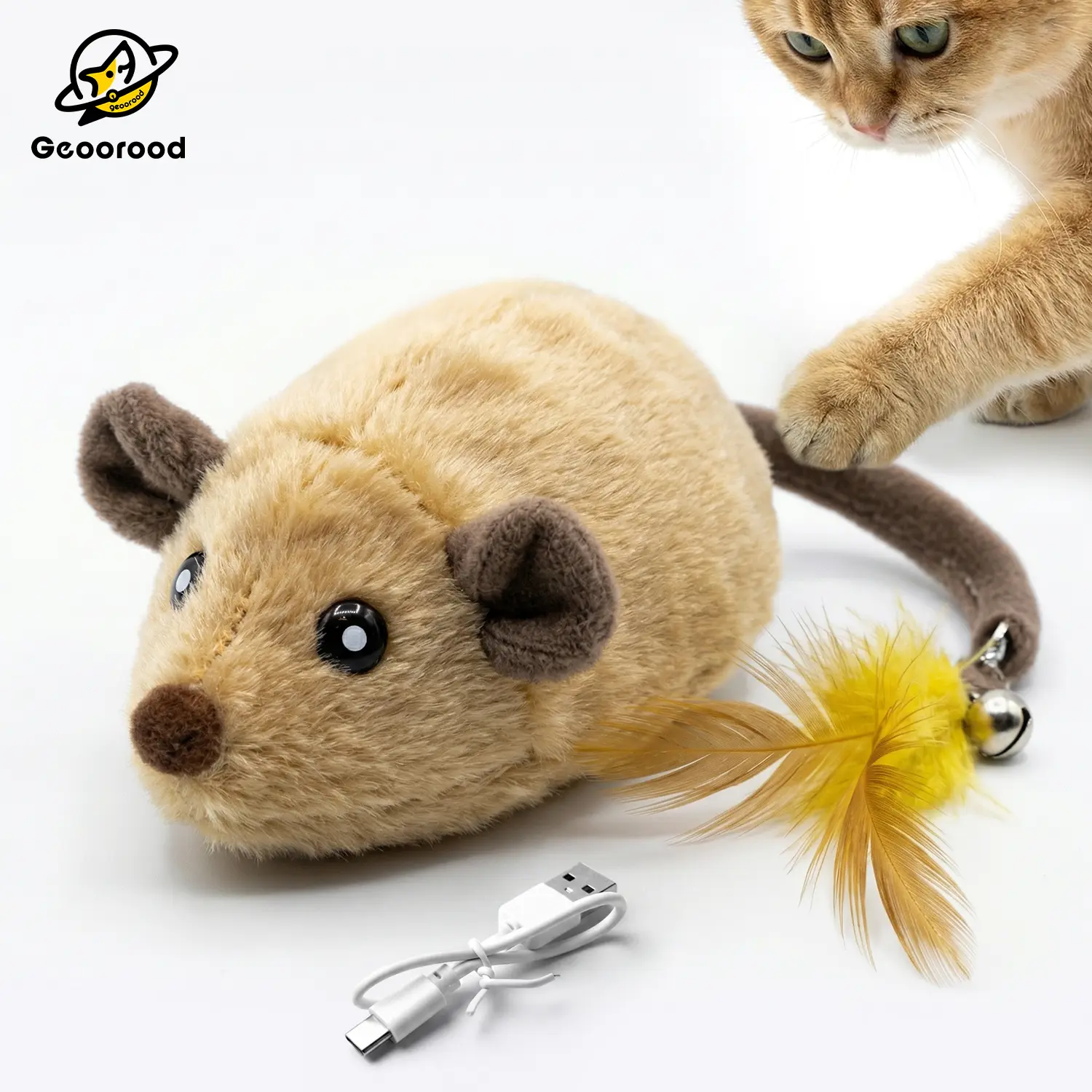 Geoorood USB Rechargeable Cat Toy (5V/1A Adapter Required, Not Included) – Random Movement Mouse Toy for Indoor Cats#DealsforYouDays #SummerWins,back to school
