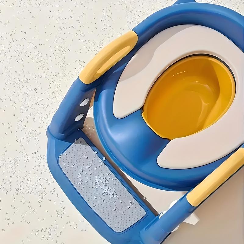 Essential Potty Training Seat - Adjustable Sturdy Non-Slip Toilet Chair with Step Ladder Comfort Grip Handles & Splash Guard for Easy Training Safety Collapsible Design