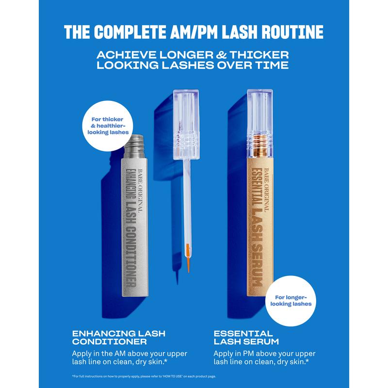 Essential Lash Serum, Babe Lash Eyelash Serum, Longer Looking Eyelashes, Advanced Lash Enhancing Treatment with Biotin & Amino Acids for Natural Lashes & Lash Extensions, Easy Application, Vegan & Cruelty-Free