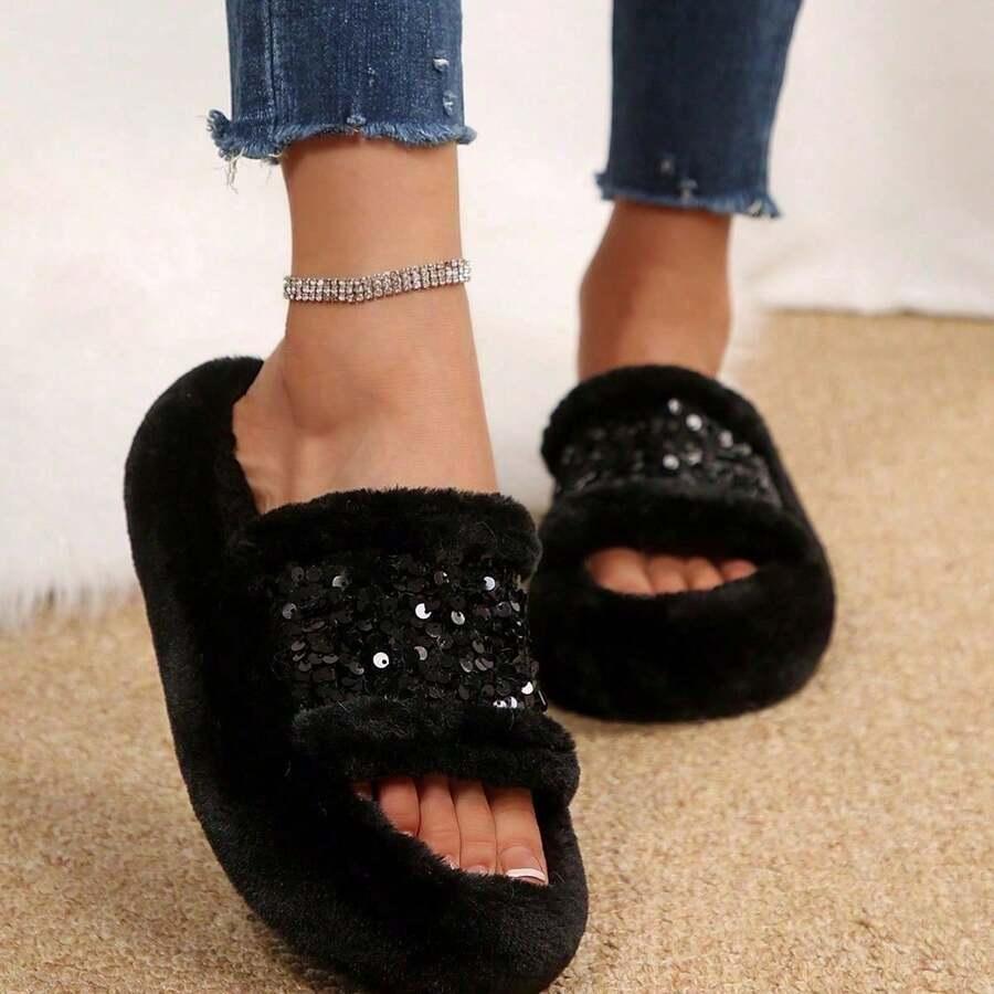 Mysoft Women's Plush Slippers, Soft Warm Winter Shoe, Womensfashion Sandals Slippers for Women, Cozy Indoor Bedroom Footwear, Ideal Valentine's Day Gift