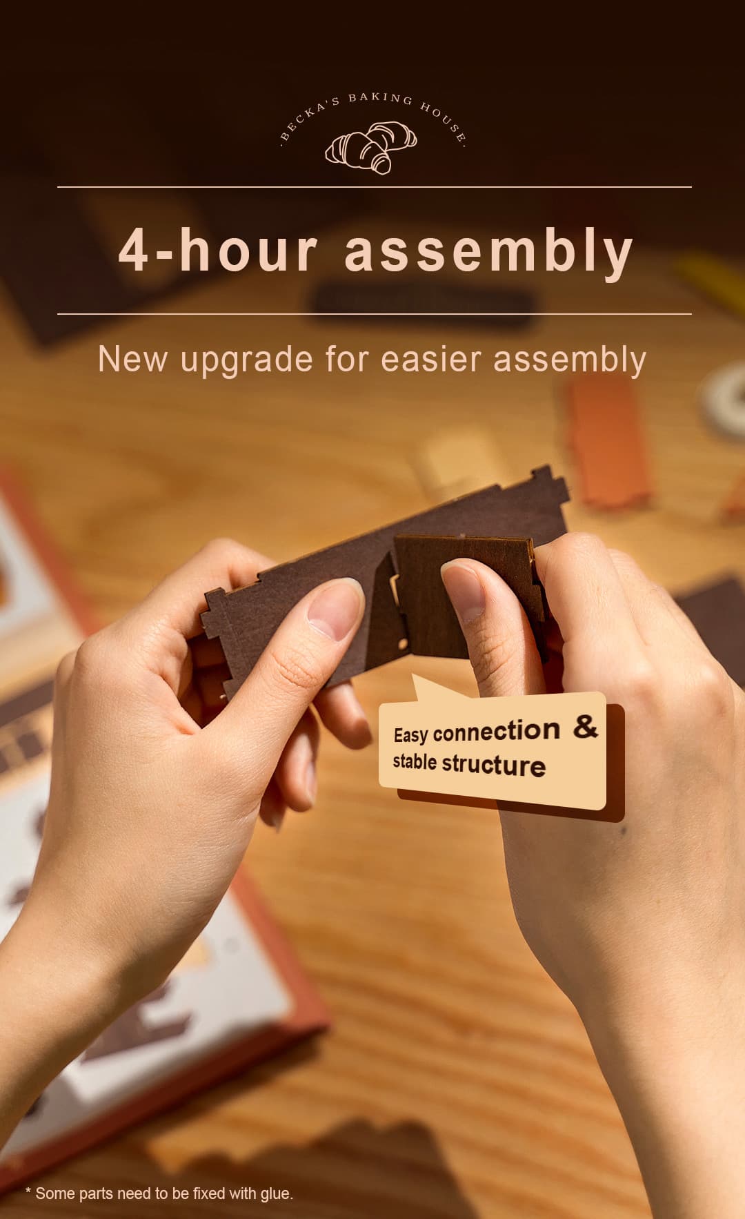 Rolife  Becka's Baking House Miniature House Kit DIY Mini Dollhouse with Accessories Tiny Store Making Kit with LED Light Hobby Birthday Gifts for Kids & Adults