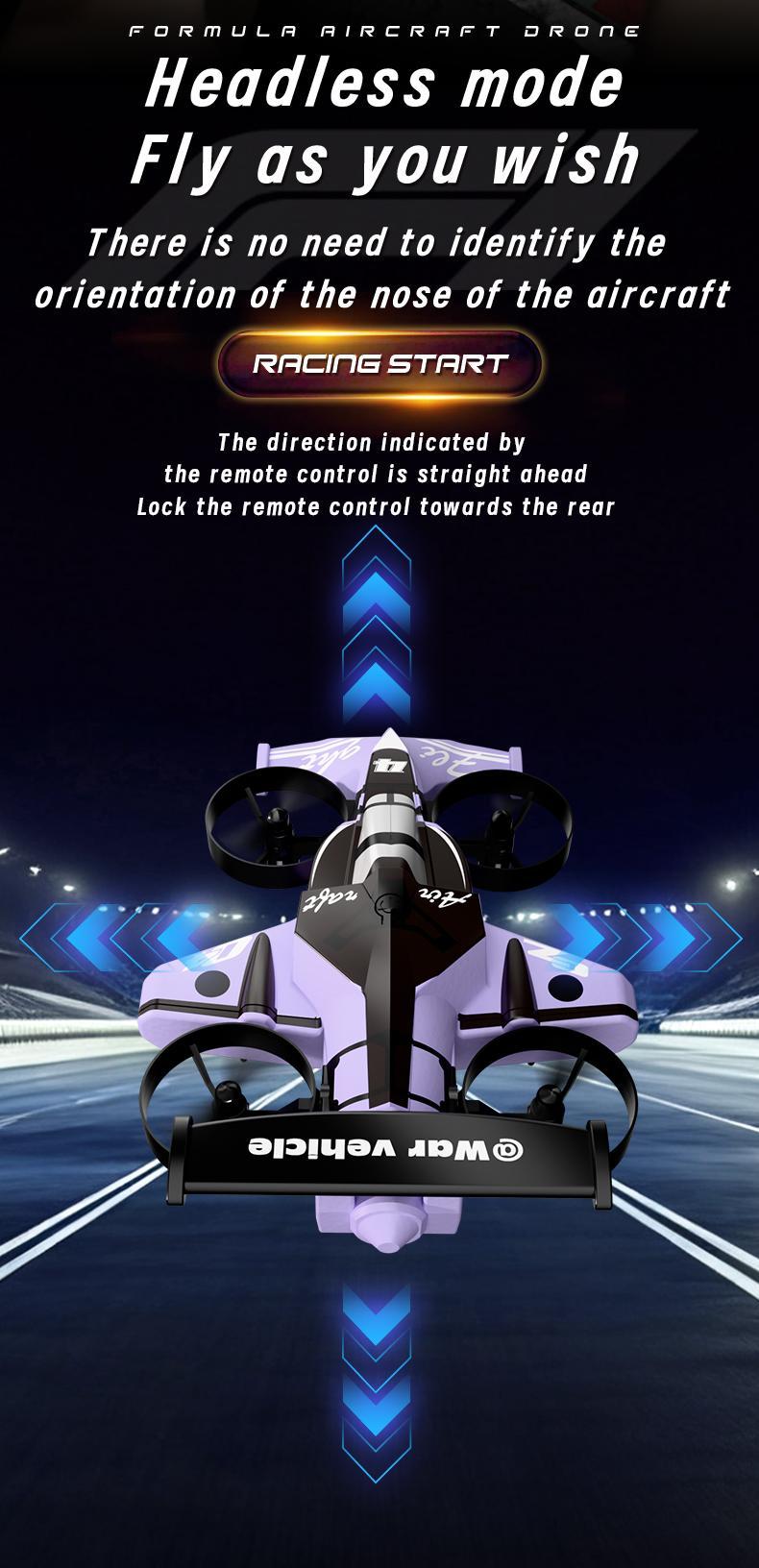 Remote-controlled car and plane combo, 360-degree drift tires, land and air capable, one-touch lift, impact-resistant materials, three adjustable speeds, perfect gift for boys and girls