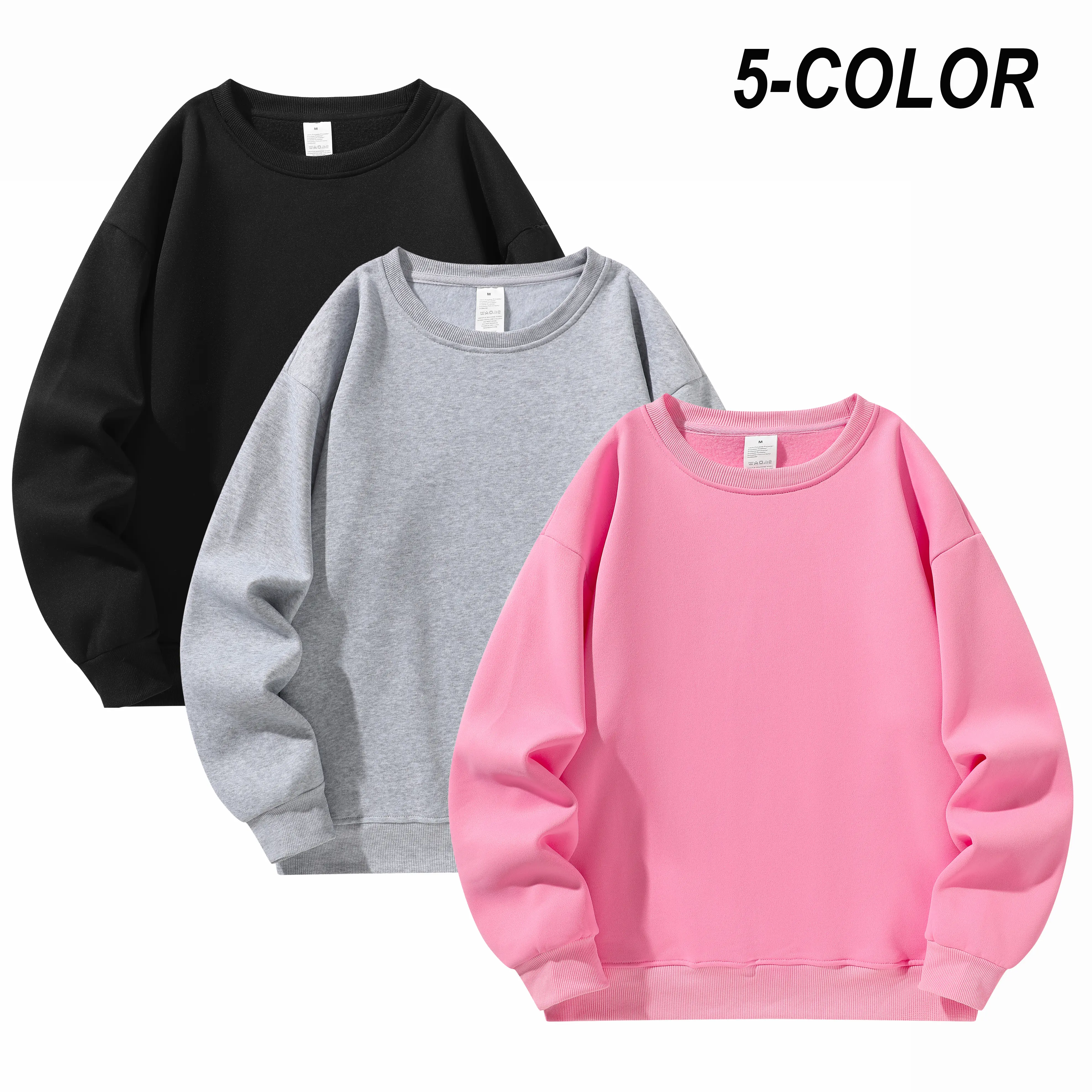 3-Pack Men’s Crewneck , Solid Loose Fit Long Sleeves – Soft Casual Menswear, Everyday  for Gym & Sports, Tops, Round Neck, Men’s  fall warm    quarter zip drippy clothes vacation outfits big tall wardrobe winter outdoor wear classic vintage eagle