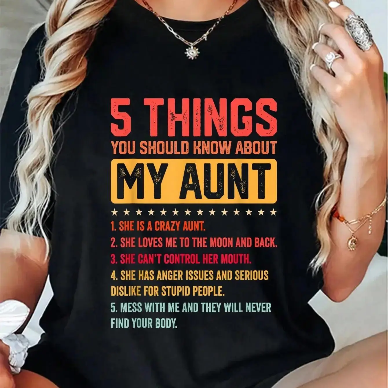 100% Cotton 5 Things You Should Know About My Auntie Funny Aunt T-Shirt