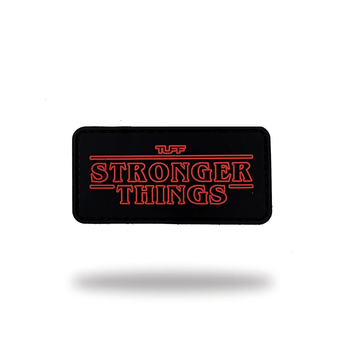 Stronger Things Patch - Black Fabric Patch with "STRONGER THINGS" Design