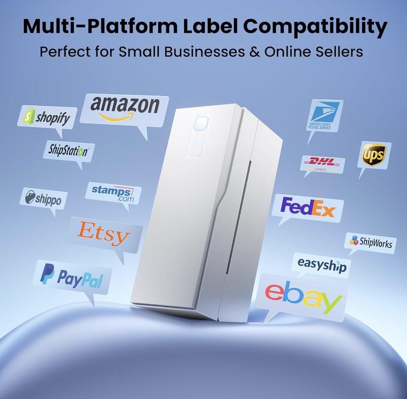 4x6 Thermal Sticker & Shipping Label Printer with Bluetooth – Inkless Printer for Small Businesses