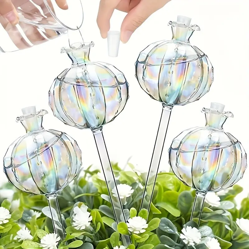 4 Pack Plant Watering Globes, Self-Watering Bulbs for Indoor & Outdoor Plants, Automatic Watering Spikes, Plant Watering Tool for Potted Plants, Ideal for Succulents, Cacti & Houseplants