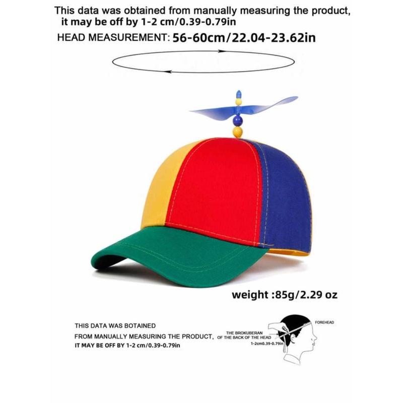 Colorful Helicopter Baseball Cap: Neutral Adjustable Cute Baseball Helicopter Propeller Cap Snapback Cap