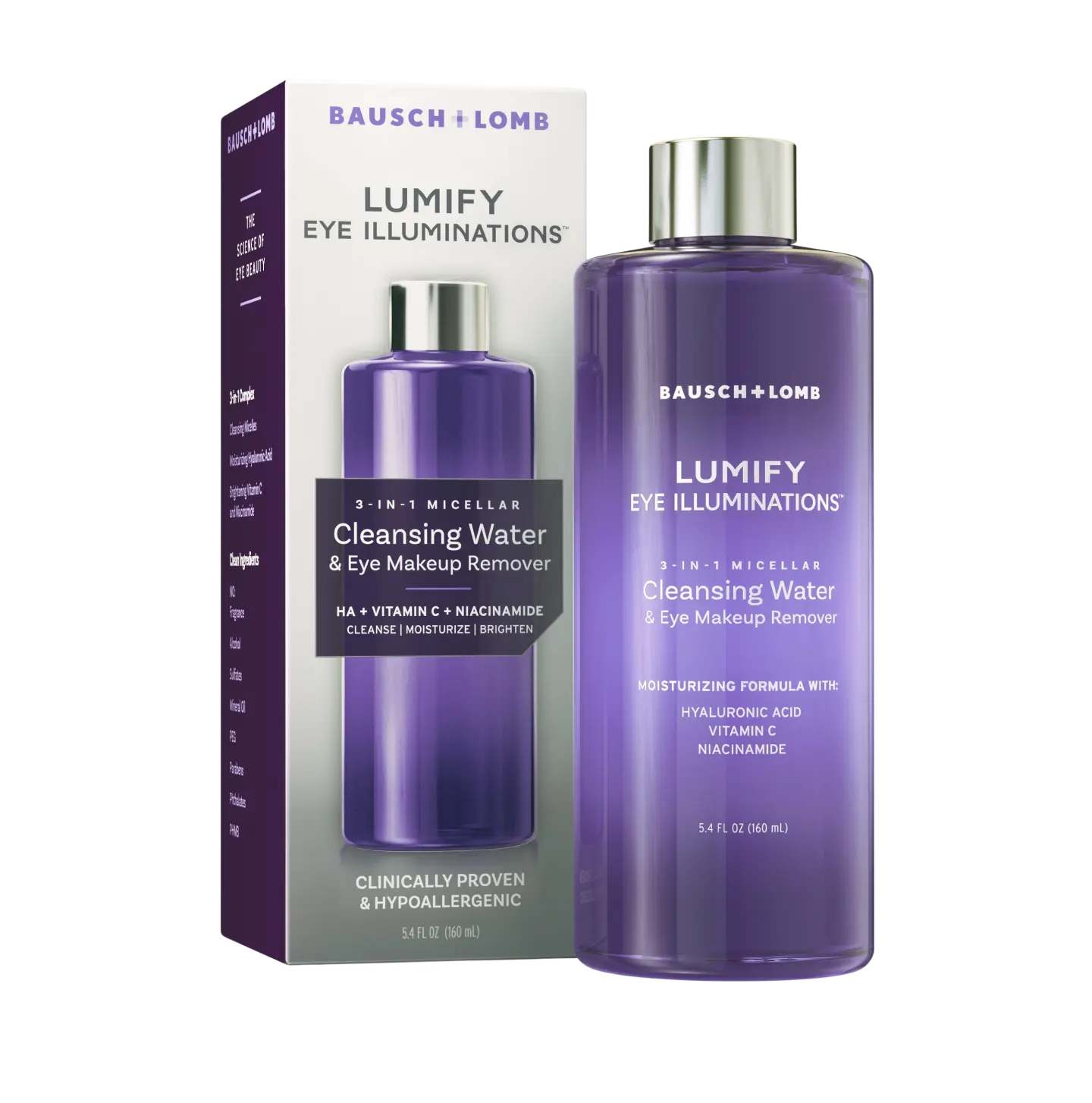 LUMIFY Eye Illuminations 3-In-1 Micellar Cleansing Water & Eye Makeup Remover
