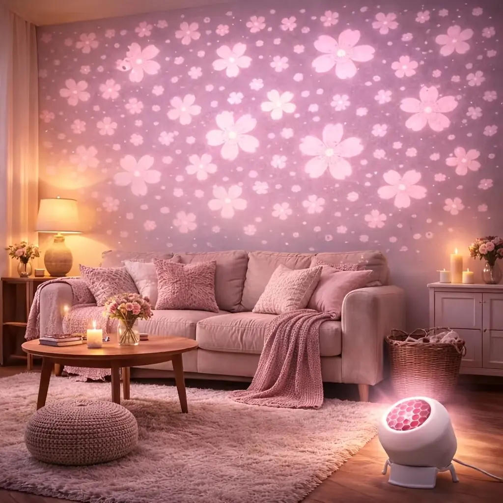Cherry Blossom Rotating LED Projector Light, Decorative Led Light, Illuminates The Night, 360° Adjustable, Projecting Light And Shadow As Desired, Dreamy And Soothing, Usb Powered, Suitable For Party Decoration, Home Decor