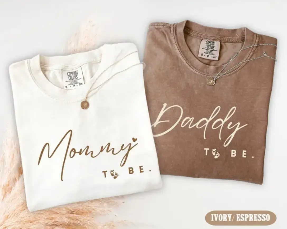Comfort Colors Pregnancy Announcement Shirt, New Mommy And Daddy Gift, Baby Announcement Tee, Matching Parents Gift, Pregnancy Surprise Family Outfit