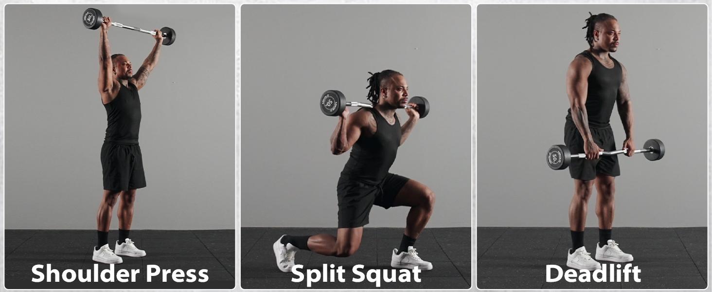 MIKOLO Pre-Loaded EZ Curl Bar - PVC Fixed Barbell Set for Strength Training & Weightlifting MIKOLO Pre-Loaded EZ Curl Bar - PVC Fixed Barbell Set for Strength Training & Weightlifting