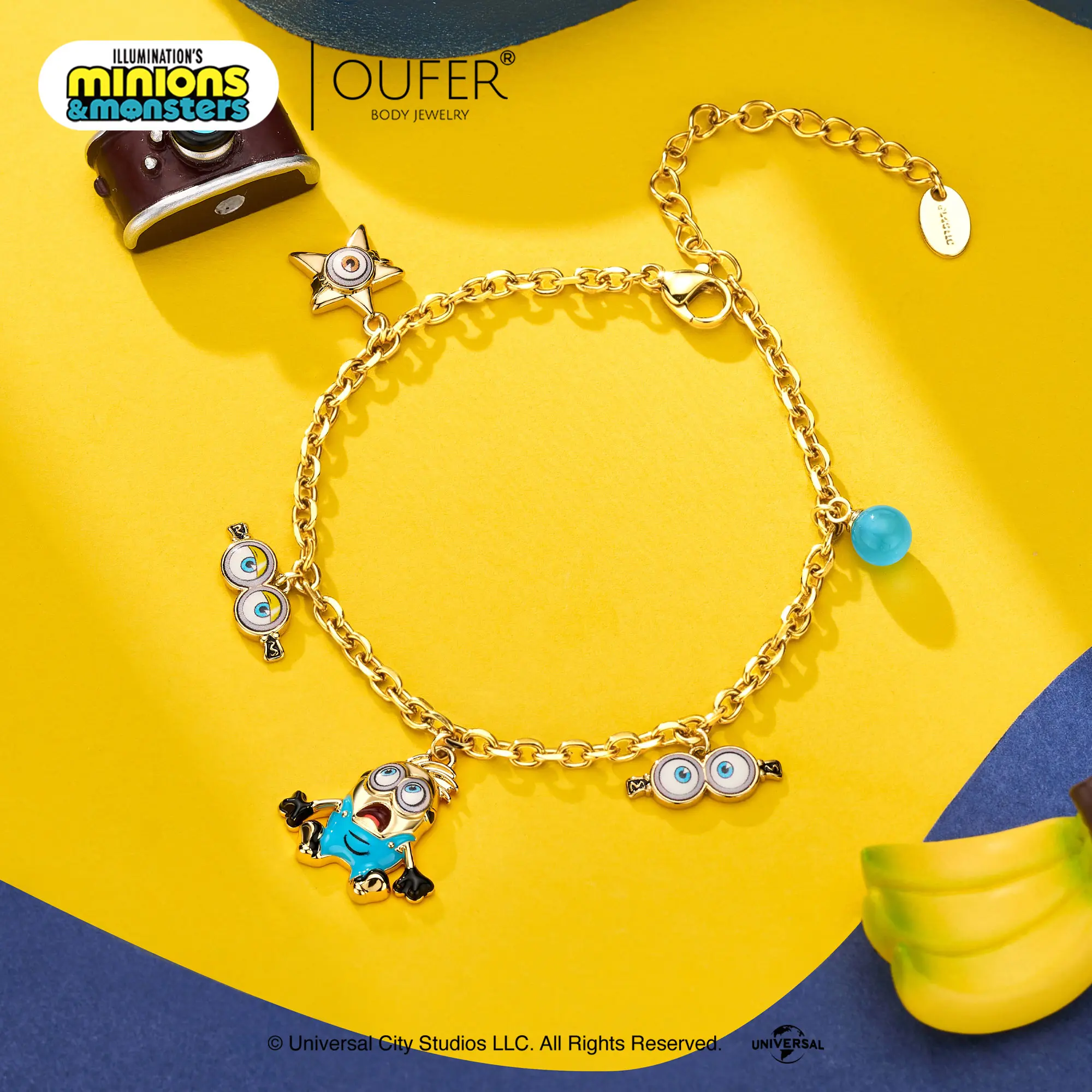 MINIONS × OUFER Henry Playful Charm Stainless Steel High Quality Waterproof Bracelet for Women