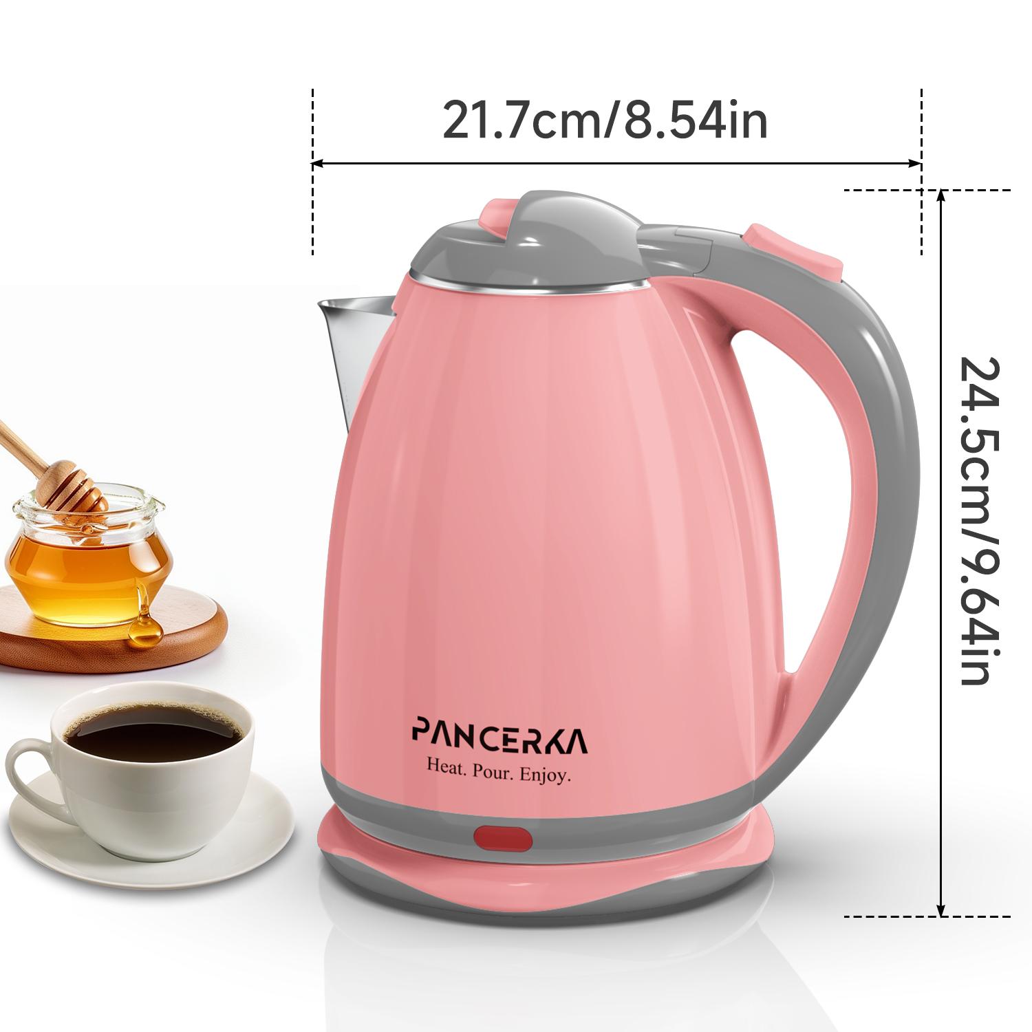 PANCERKA Electric Kettle 1.8L 1000W, BPA-Free Auto Shut-Off Tea Kettle & Electric Tea Pot, Fast Heating Anti-Scald Design for Coffee, Tea, Hot Water