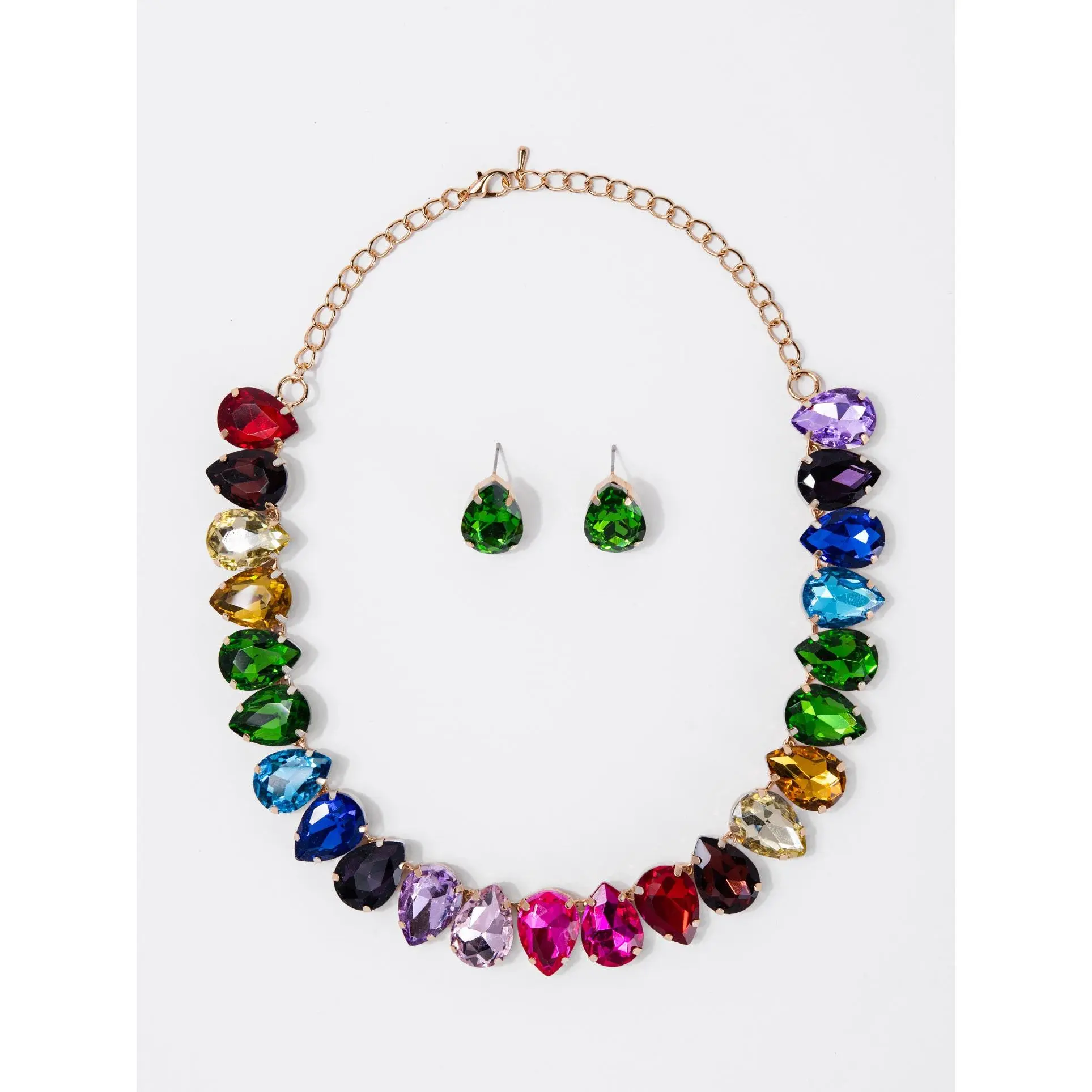 Victoria Rhinestone Statement Necklace Set