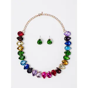 Victoria Rhinestone Statement Necklace Set
